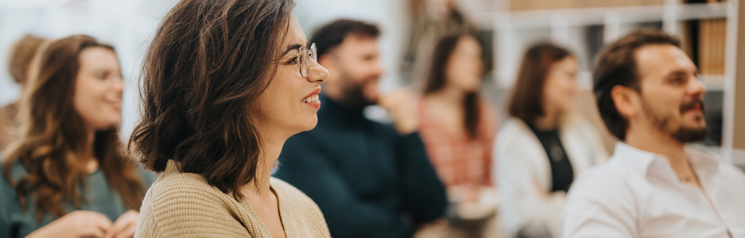 image banner of a group of people in a training session